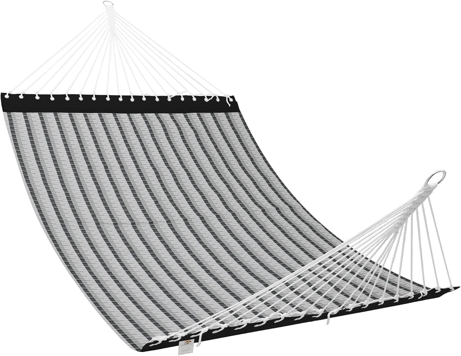 Luxurious Grey Plaid 13 FT Double Hammock - Quick Dry & Heavy Duty Support