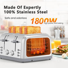 Load image into Gallery viewer, Versatile 4 Slice Retro Toaster with Cancel &amp; Defrost Functions for All Breads