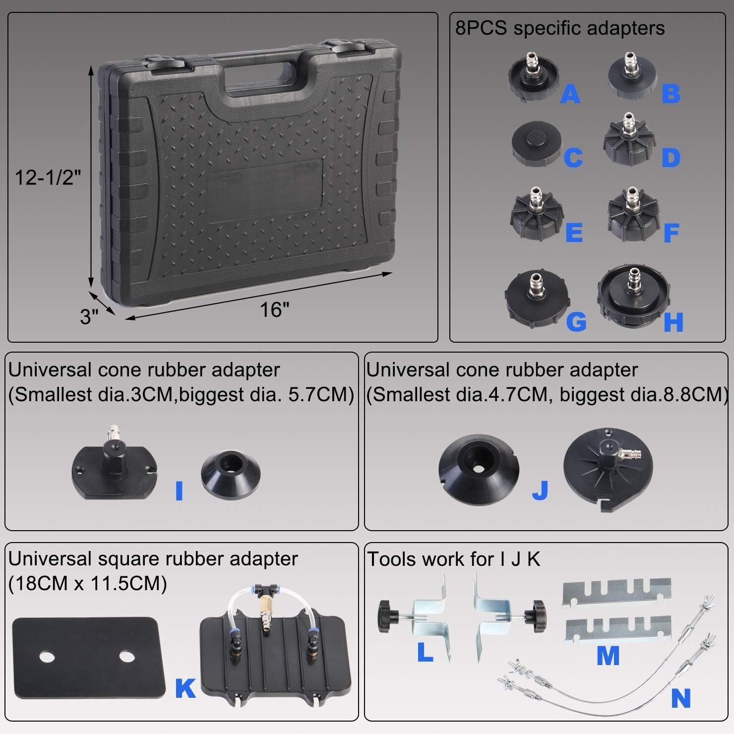 Durable Brake Bleeder Tool Set with Universal Adapters & Oil Collection Bottle