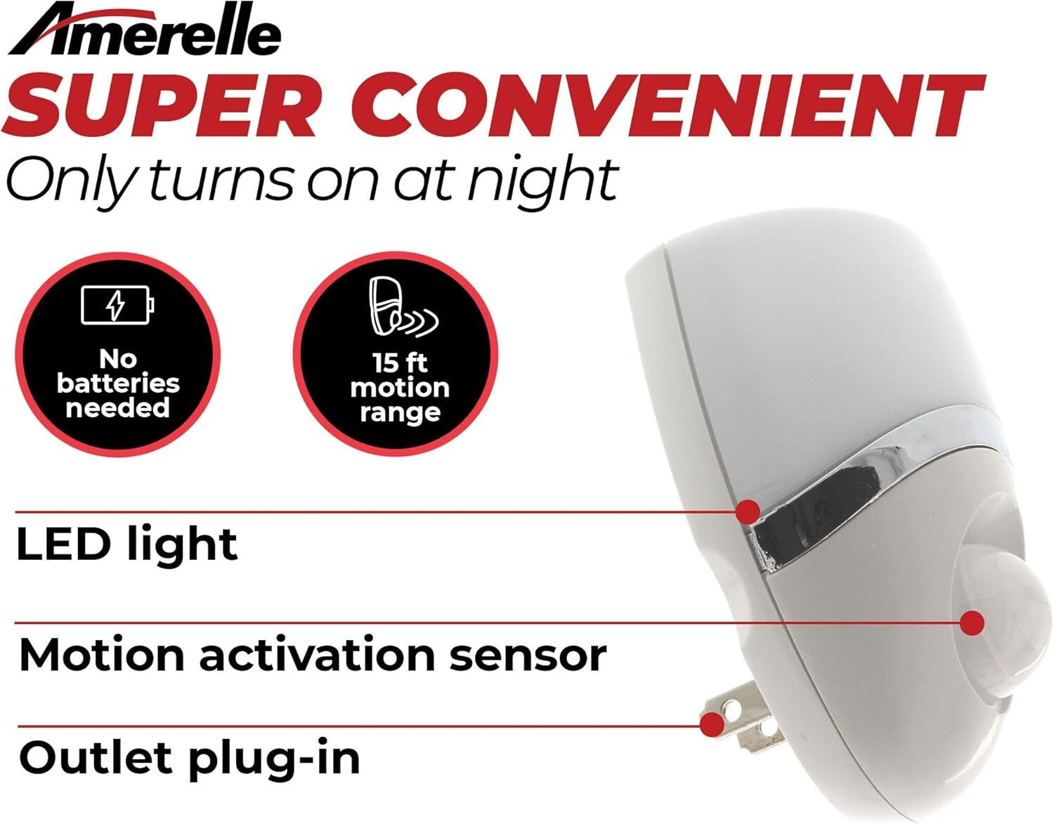 5-Pack Motion Sensor LED Night Lights for Safe Illumination - Nursery & Bathroom