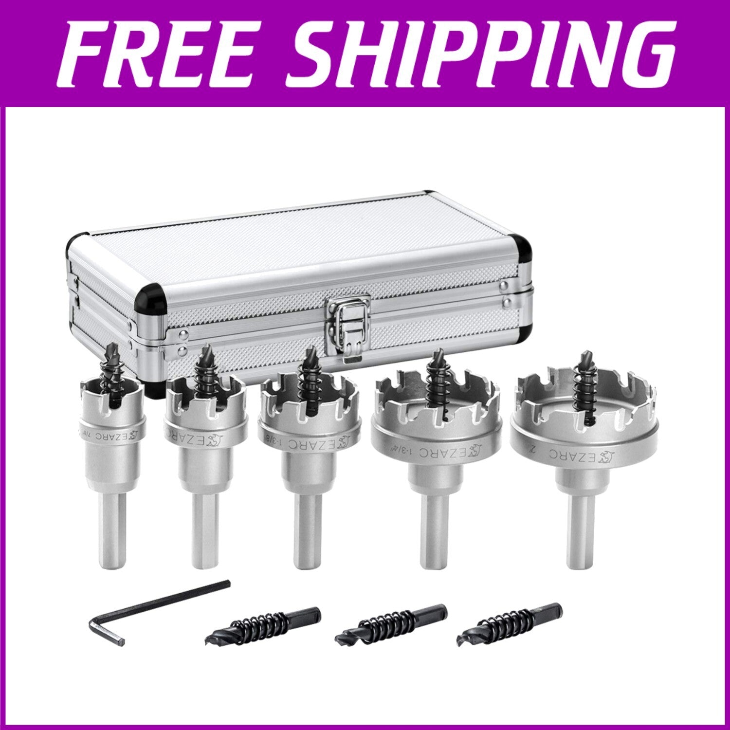 Durable Carbide Hole Saw Set with Pilot Drill for Effortless Metal Cuts