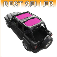 Load image into Gallery viewer, Pink Mesh Sun Shade Top for Jeep Wrangler JL 2018-2023 – UV Blocker &amp; Noise R...