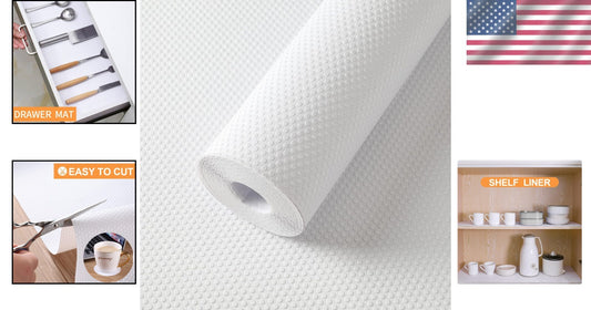 Easy-Cut White Shelf Liner 22" x 300" - Perfect for Cabinets and Drawers