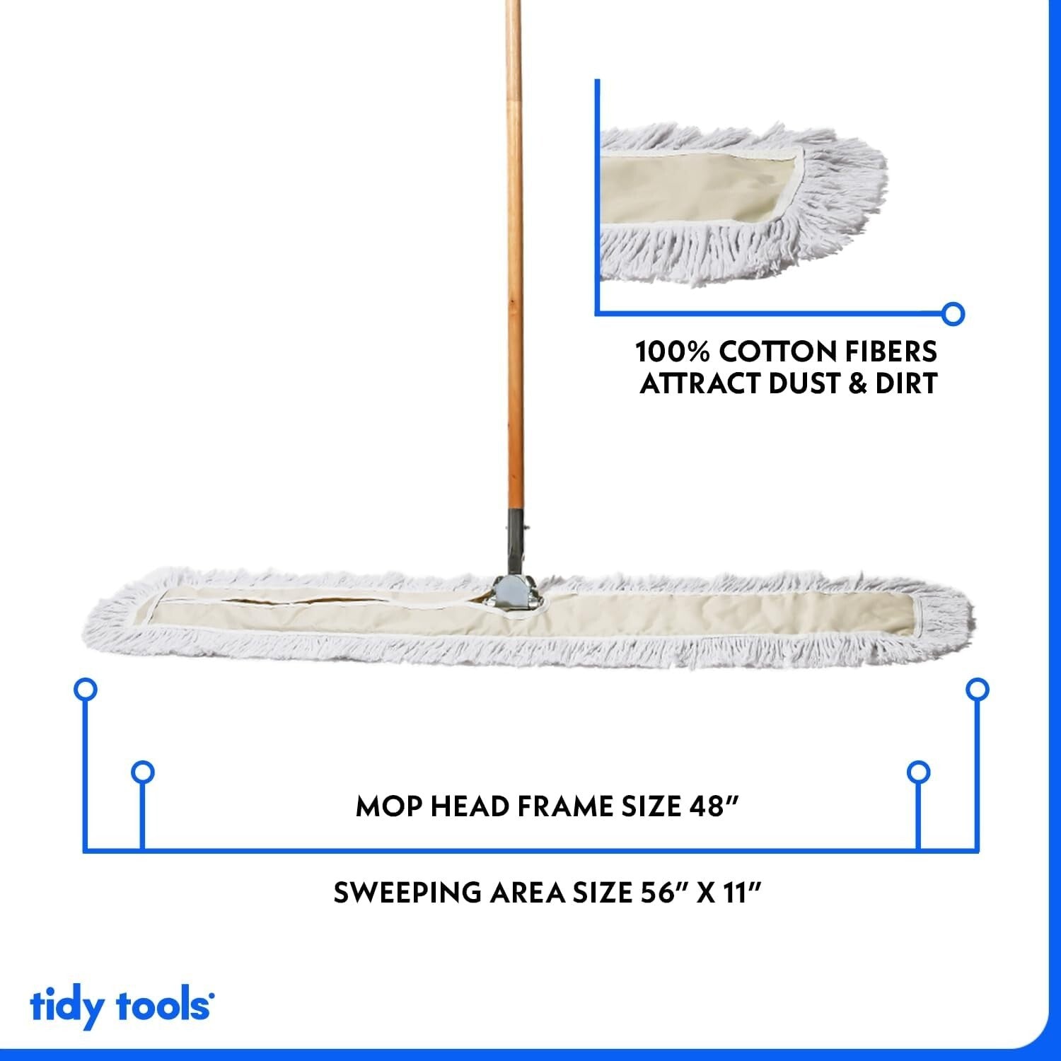 Heavy-Duty Industrial Mop with Extendable Metal Handle for Versatile Cleaning