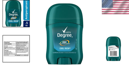 Cool Rush Men's Deodorant Stick - 24-Hour Protection, 0.5 Oz Pack of 36