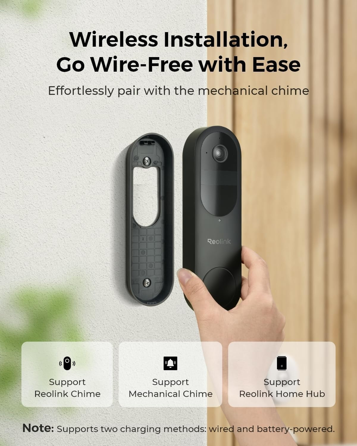 Smart Wireless Doorbell Camera: 2K Resolution, Battery/Wired Power, Alerts