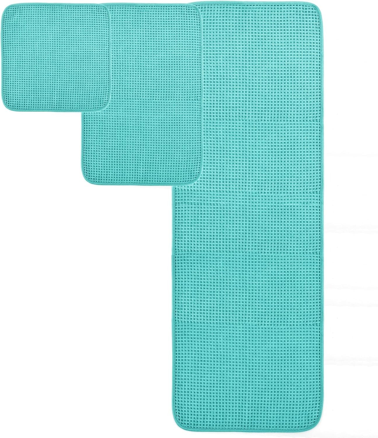 Deluxe 6-Piece Aqua Waffle Weave Microfiber Bath Towels - Oversize 60 x 30 in.