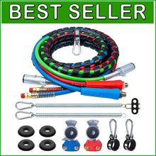 Load image into Gallery viewer, Premium Semi Truck Air Lines: 12 FT ABS Power Hoses with Stainless Steel Clamps