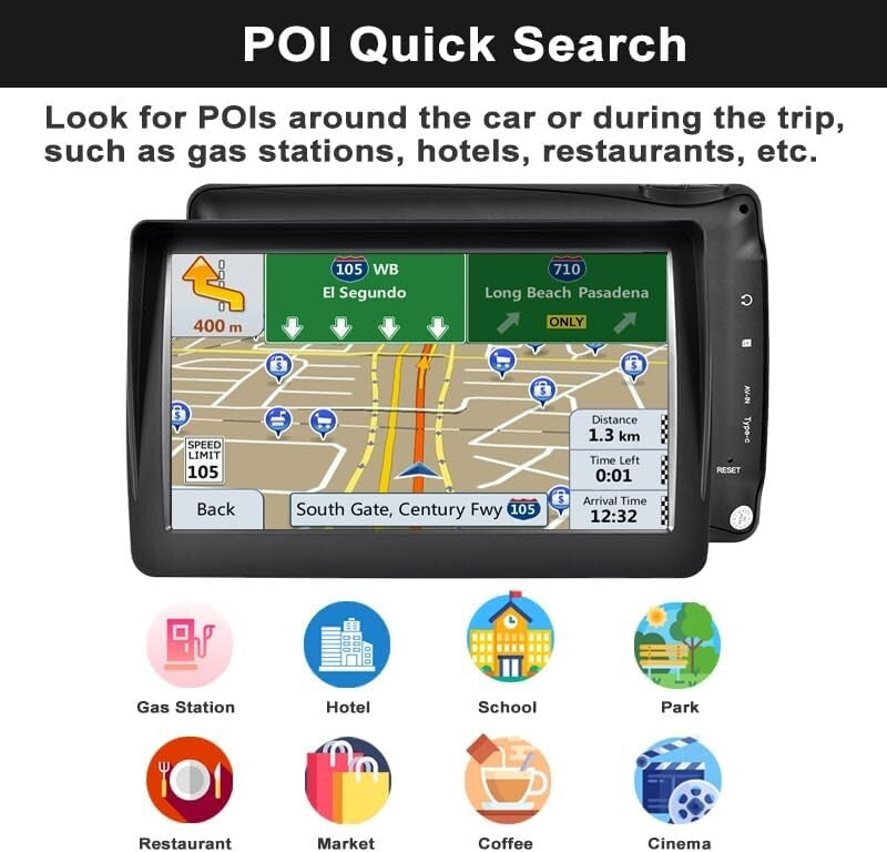 2025 GPS Navigator with 7-Inch HD Display & Lifetime Map Updates - Car Friendly