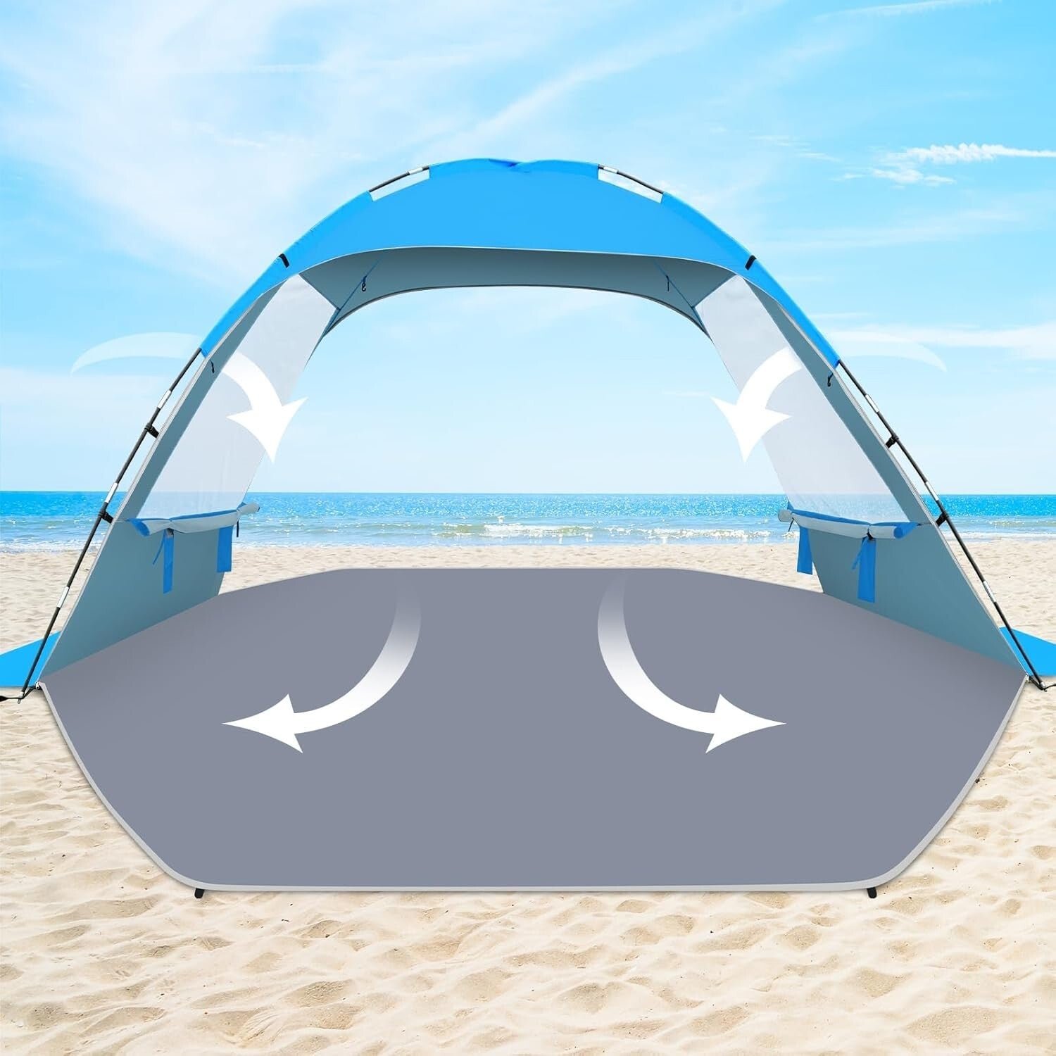 10-Person Portable Beach Tent with UV Protection & Easy Setup - Family Essential