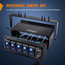 Load image into Gallery viewer, Premium Aluminum 5 Gang Switch Box for Cars &amp; Boats - Waterproof USB Charger