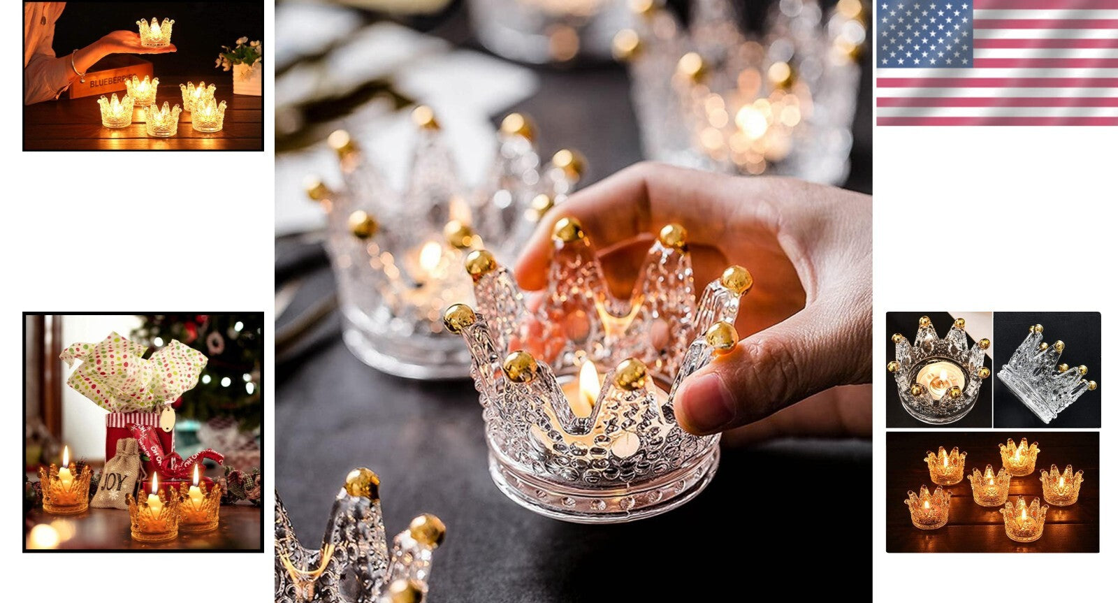 Gold Glass Votive Candle Holder Set of 12 - Ideal for Weddings and Celebrations