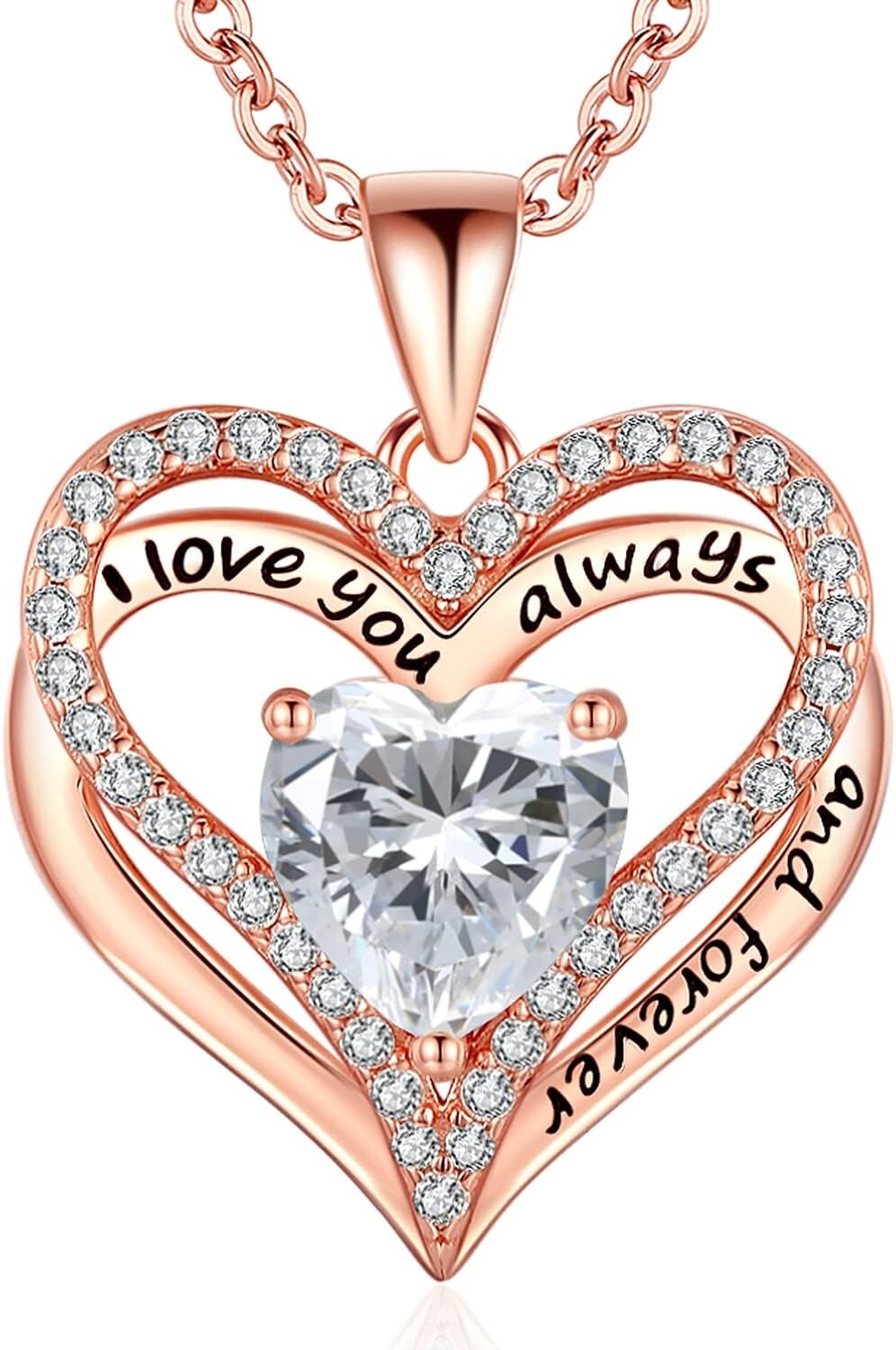 Charming Heart-Shaped Pendant Necklace for Women - S925 Rose Gold Jewelry