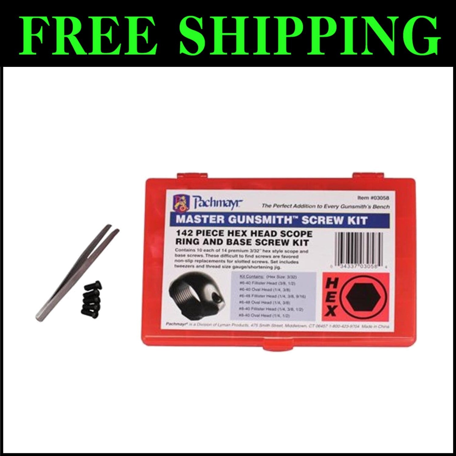 Gunsmith Essential Hex Head Ring and Base Screw Kit - 142 Pieces for Every Use