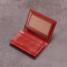 Load image into Gallery viewer, Compact Vintage Leather Business Card Holder - Stylish &amp; Functional Card Case