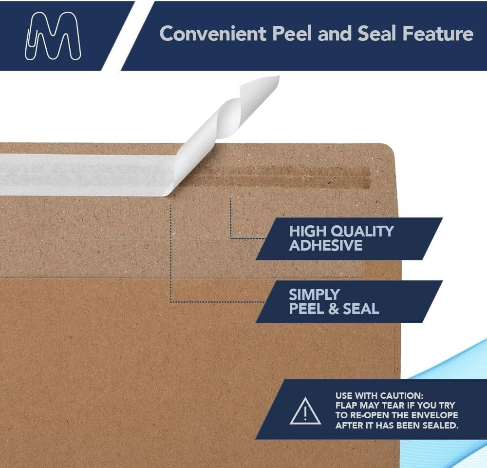 500 Self-Sealing A7 Kraft Mailing Envelopes - Ideal for Cards & Invitations