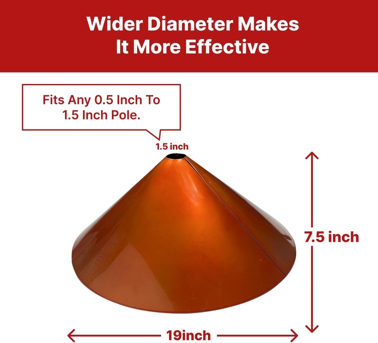 19-Inch Anti-Rust Squirrel Baffle - Durable Steel for Bird Feeders & Protection