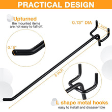 Load image into Gallery viewer, Heavy-Duty Stainless Steel Peg Board Hooks - 100 Pieces for Easy Installation