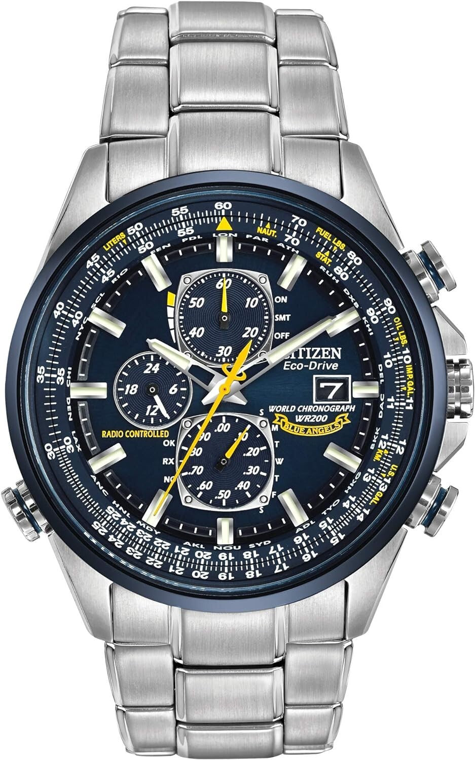 Men's Blue Angels Eco-Drive Sports Watch - Radio-Controlled Luxury Chronograph