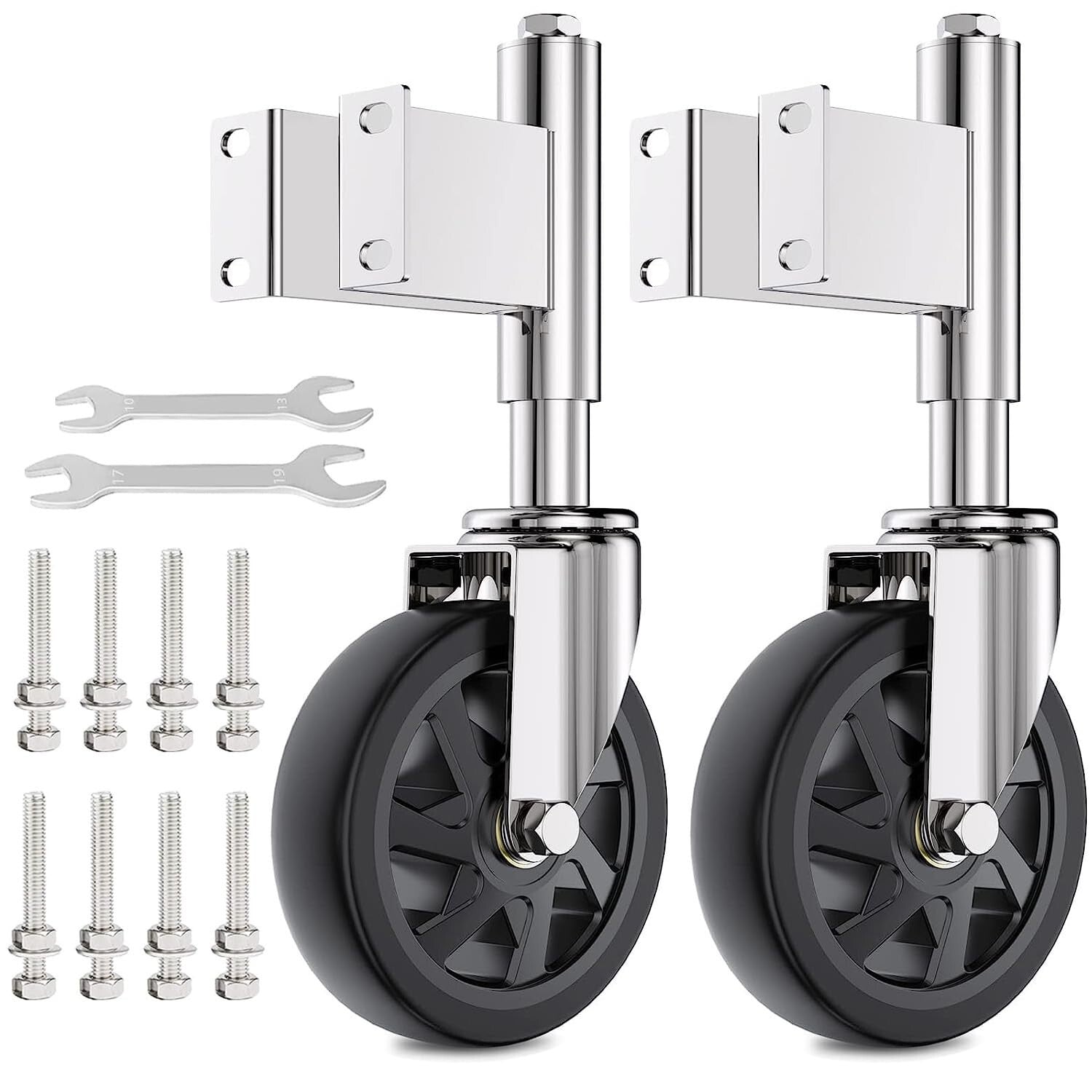Durable 6" Gate Casters with Spring Load - Heavy Duty, Easy Install, Set of 2