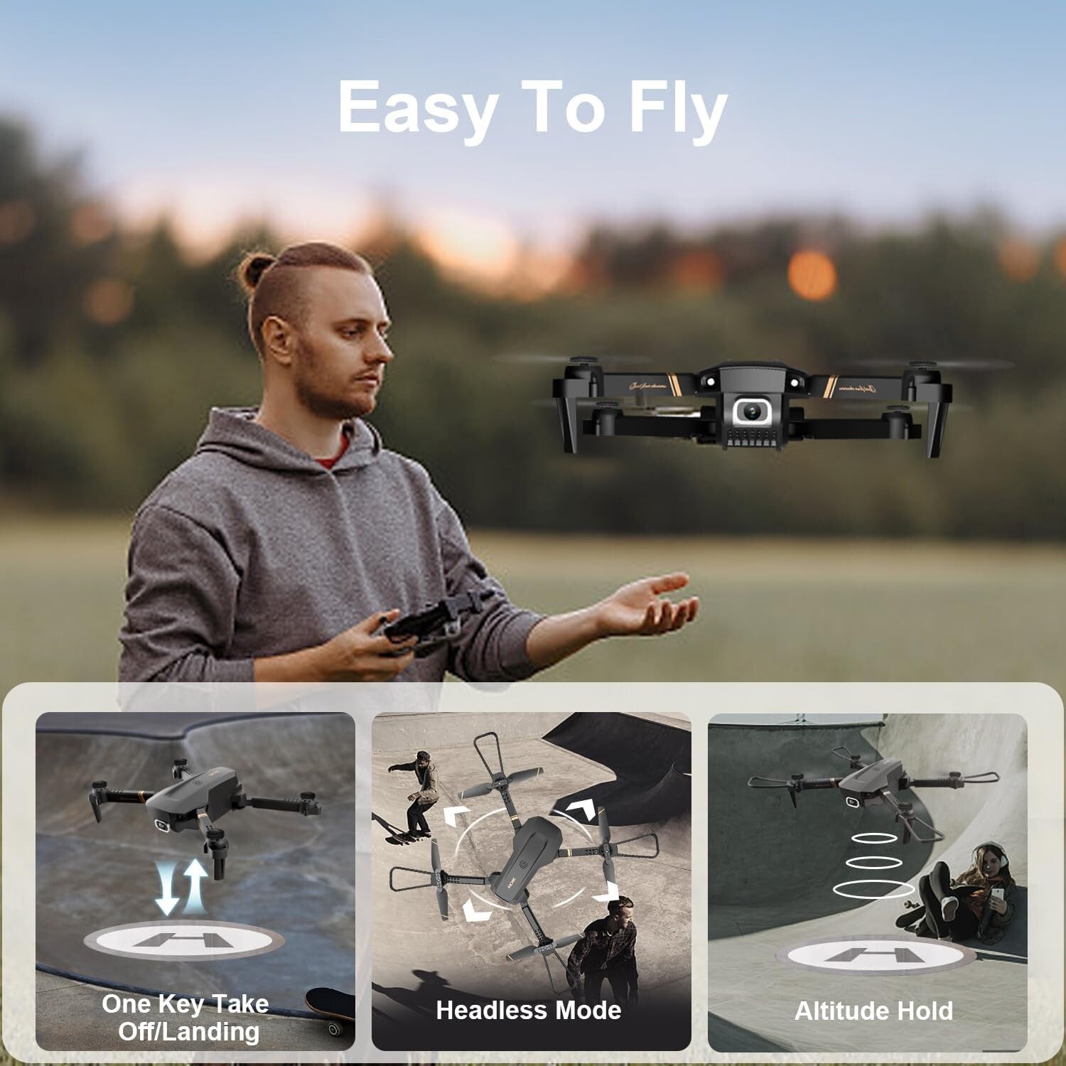 1080P HD FPV Quadcopter Drone - Compact, Foldable & Perfect for All Skill Levels