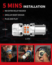 Load image into Gallery viewer, Premium 1156 Amber LED Bulbs with Intelligent IC Driver - 500% Brightness 2 Pack