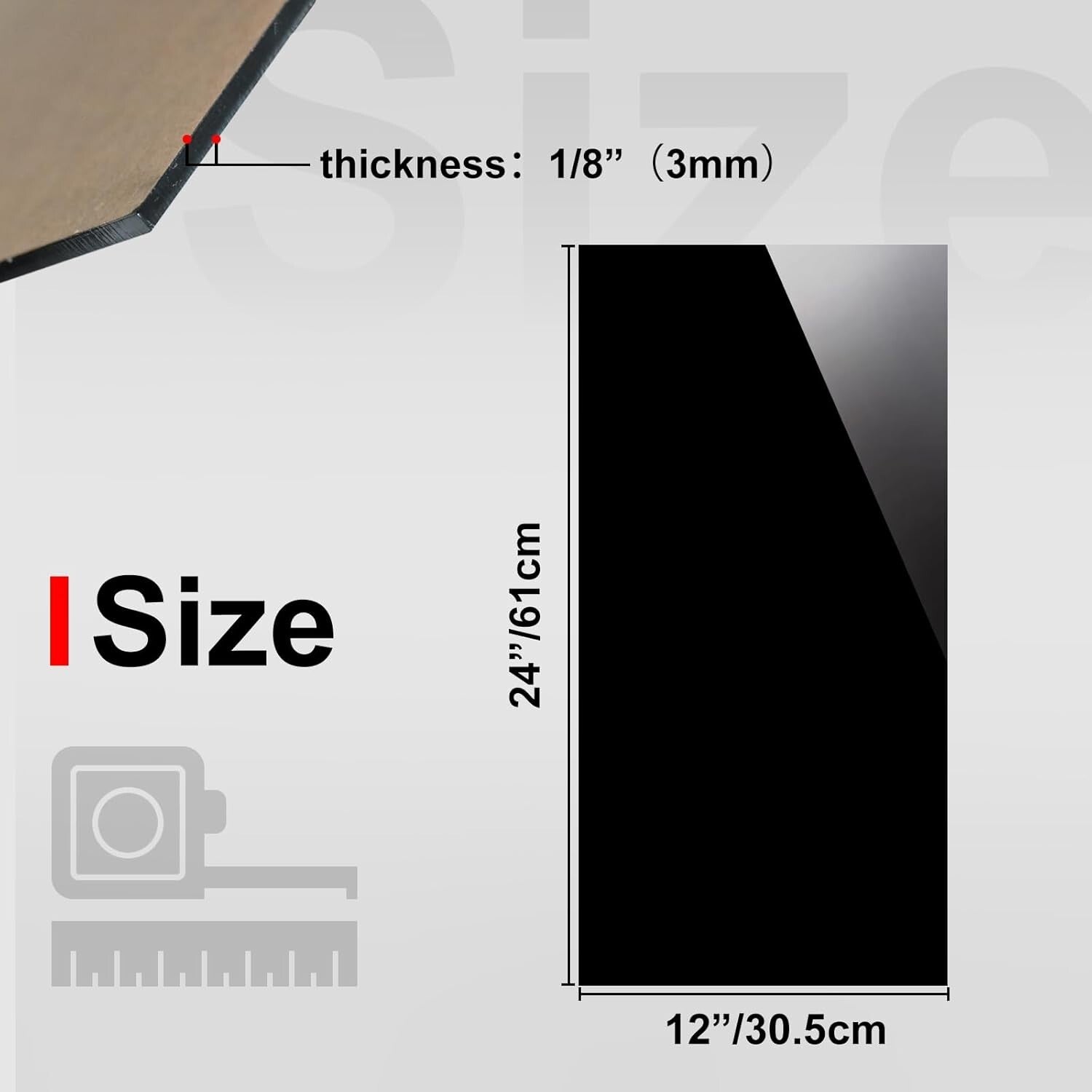 High-Quality 12x24 Plexiglass Black Acrylic Sheets - Perfect for Custom Projects