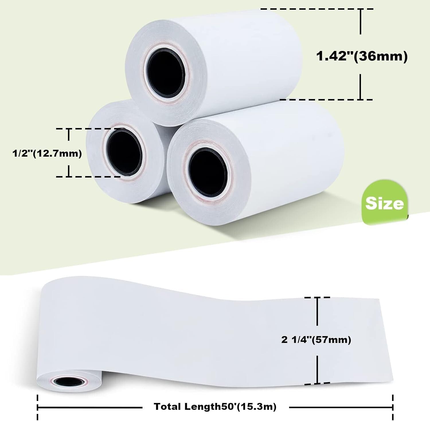 100-Pack of Smooth 2 1/4" x 50' Thermal Paper Compatible with Major POS Systems