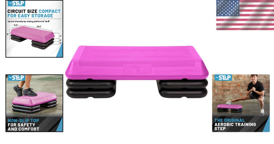 Sturdy Circuit Size Aerobic Step with Non-Slip Risers - Ideal Home Gym Accessory