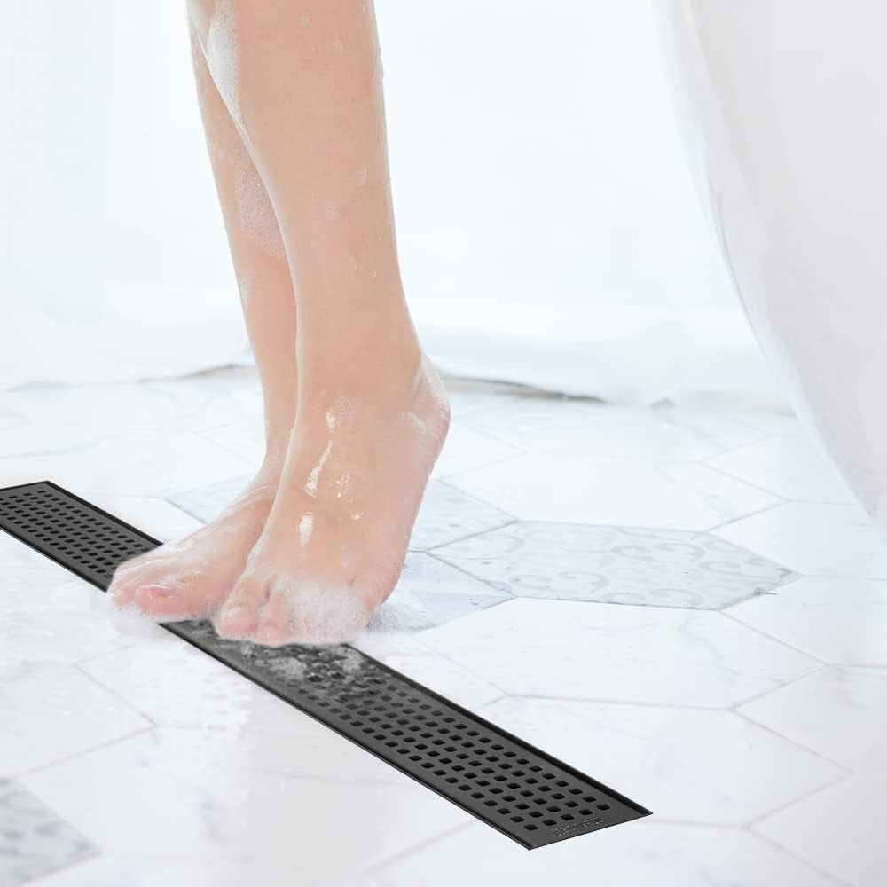 AISI 304 Stainless Steel 72-Inch Linear Shower Drain with Anti-Clogging Features