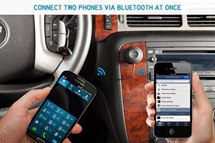 Bluetooth Car Kit Hands-Free Adapter with Noise Suppression & Music Streaming