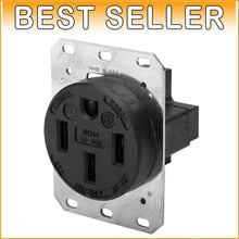Load image into Gallery viewer, Heavy-Duty 50A Industrial Receptacle - Black NEMA 4-50 Power Outlet
