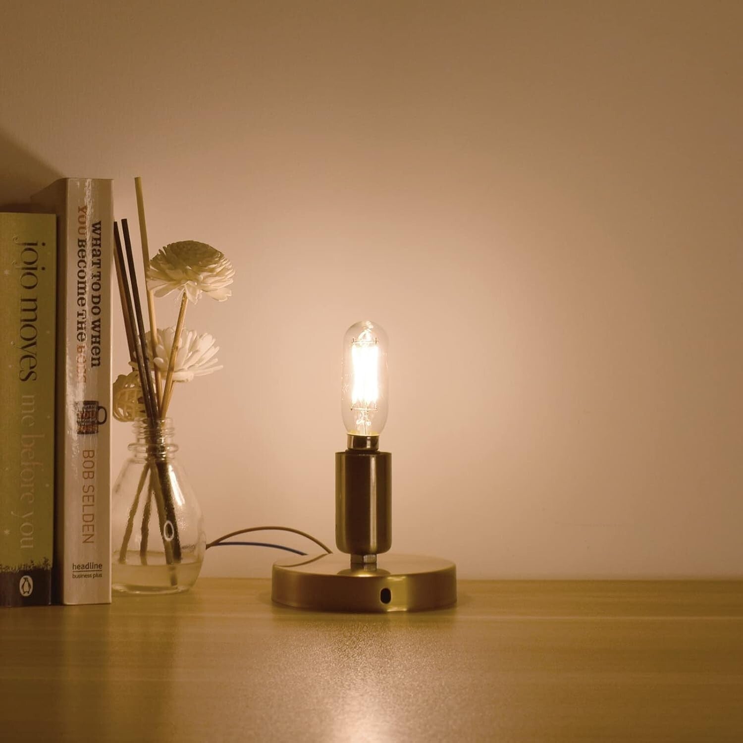 Smooth Dimming Antique Glass T8 LED Bulbs, 3000K Soft White, 8-Pack E12 Base