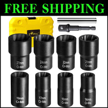 Load image into Gallery viewer, High-Performance Bolt Extractor Set - 10 Tools for Removing Damaged Lug Nuts