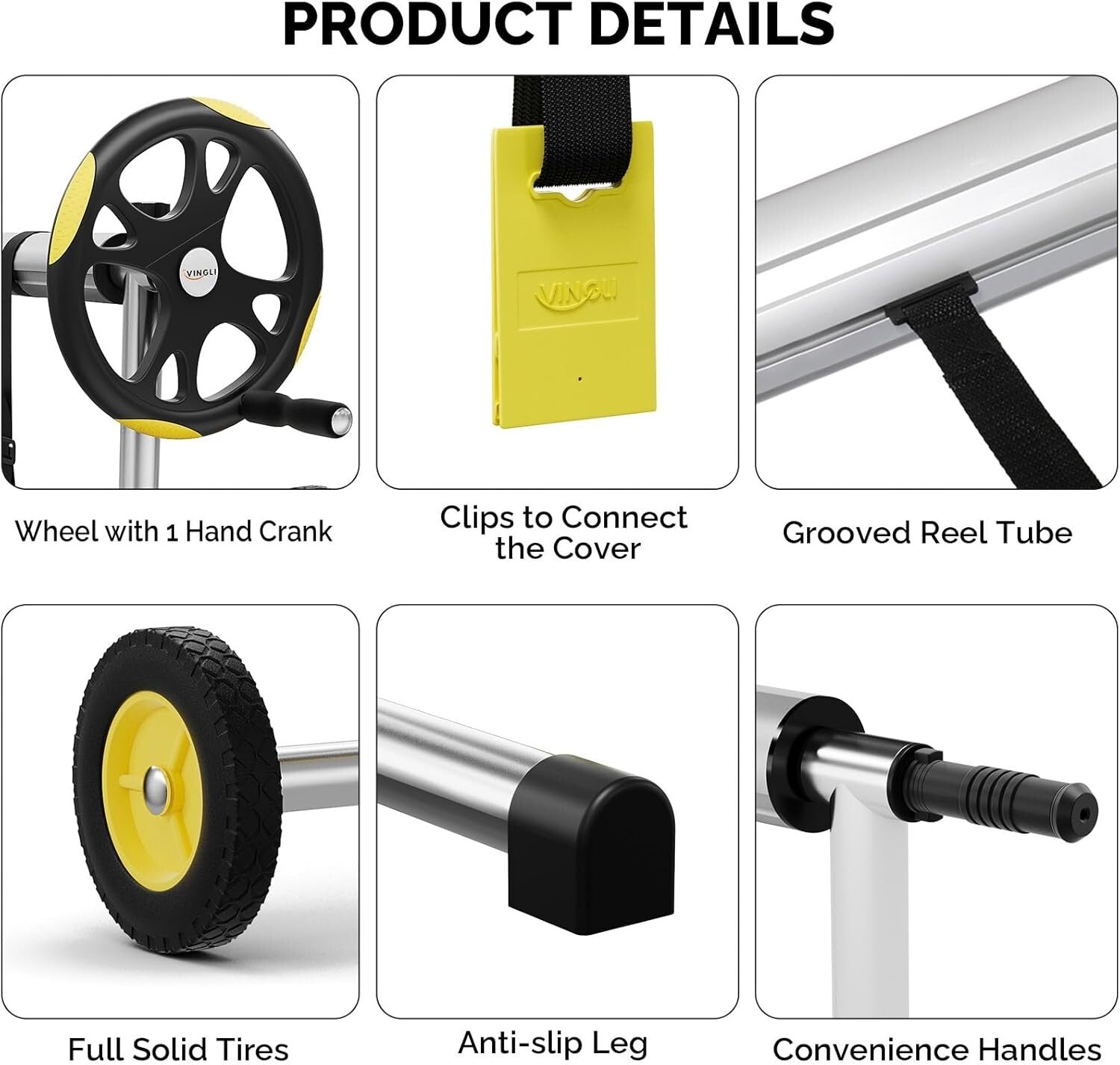 Adjustable In-Ground Pool Cover Reel - Easy Maneuver Solar Cover System