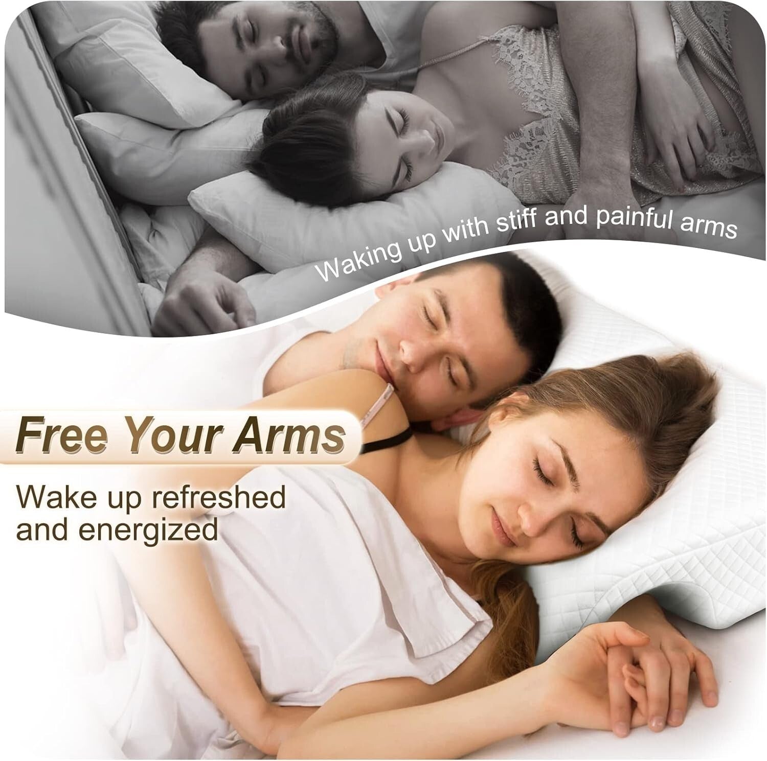Breathable Memory Foam Cuddle Pillow for Couples - Adjustable and Comfortable