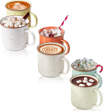 Load image into Gallery viewer, Charming Speckled Mugs - 14 oz Set of 6 for Coffee, Tea &amp; Rustic Enjoyment