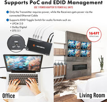 Load image into Gallery viewer, Professional Grade HDMI Extender Splitter 1 Input to 4 Outputs - 164ft Range