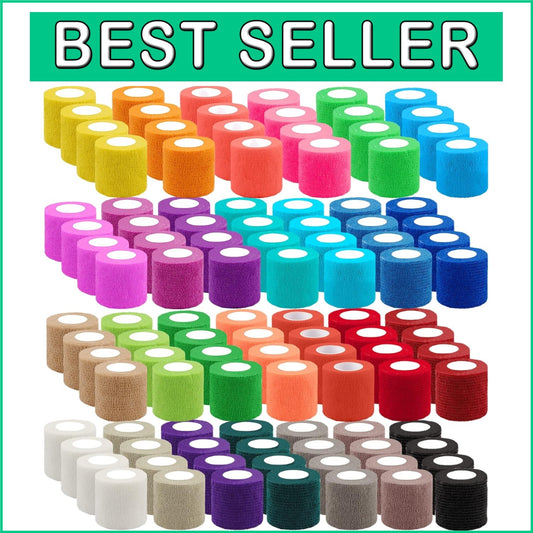 108 Rolls 2 Inch Colorful Self-Stick Bandage Wrap - Perfect for Sports & Pets