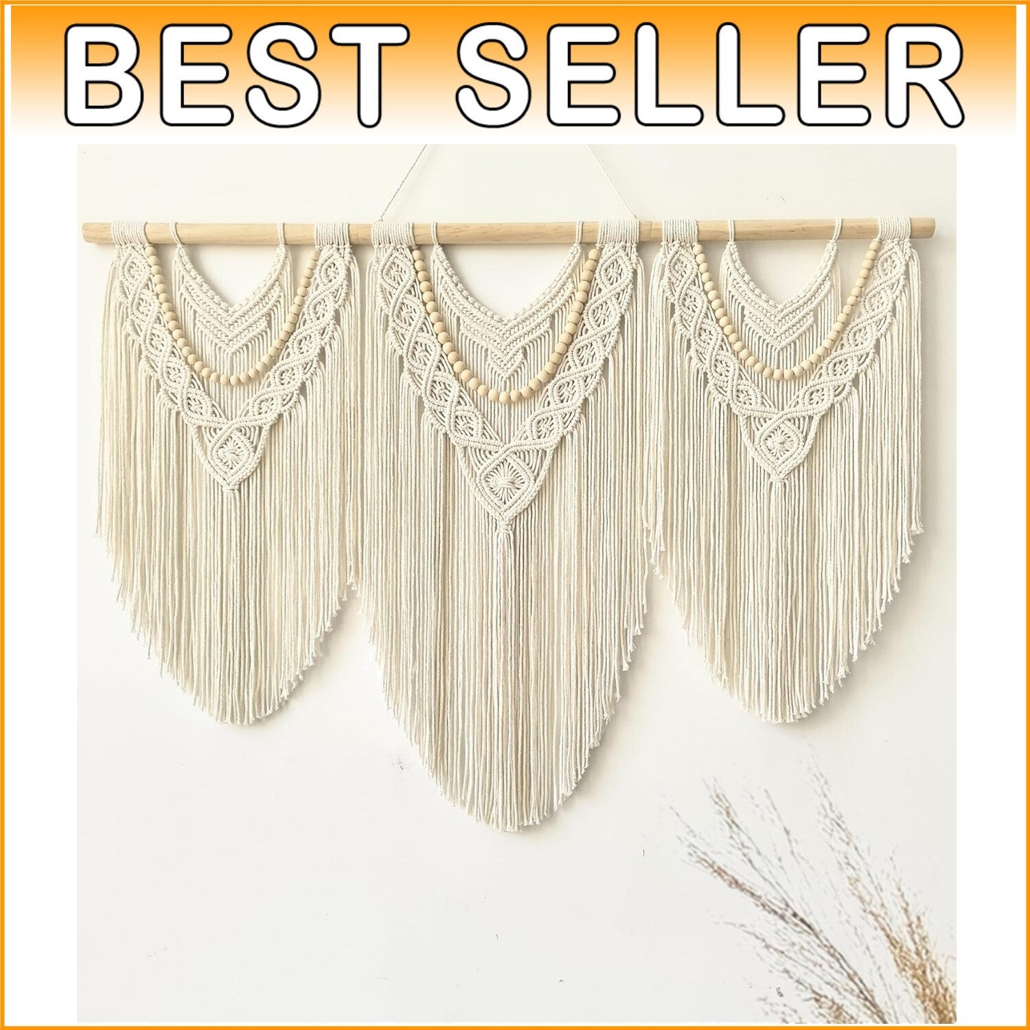Elegant Large Macrame Tapestry - 43" x 32" Handmade Wall Decor for Any Room