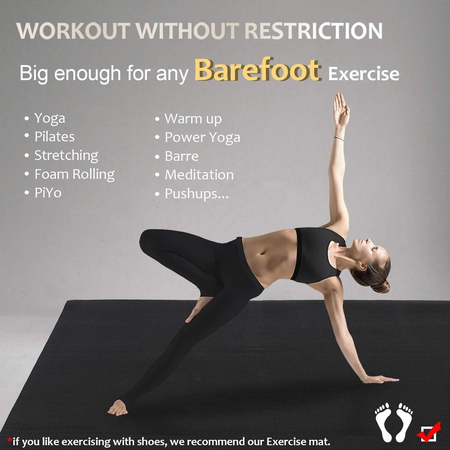 Durable 9mm Memory Foam Yoga Mat - Perfect for Yoga, Pilates, and Meditation