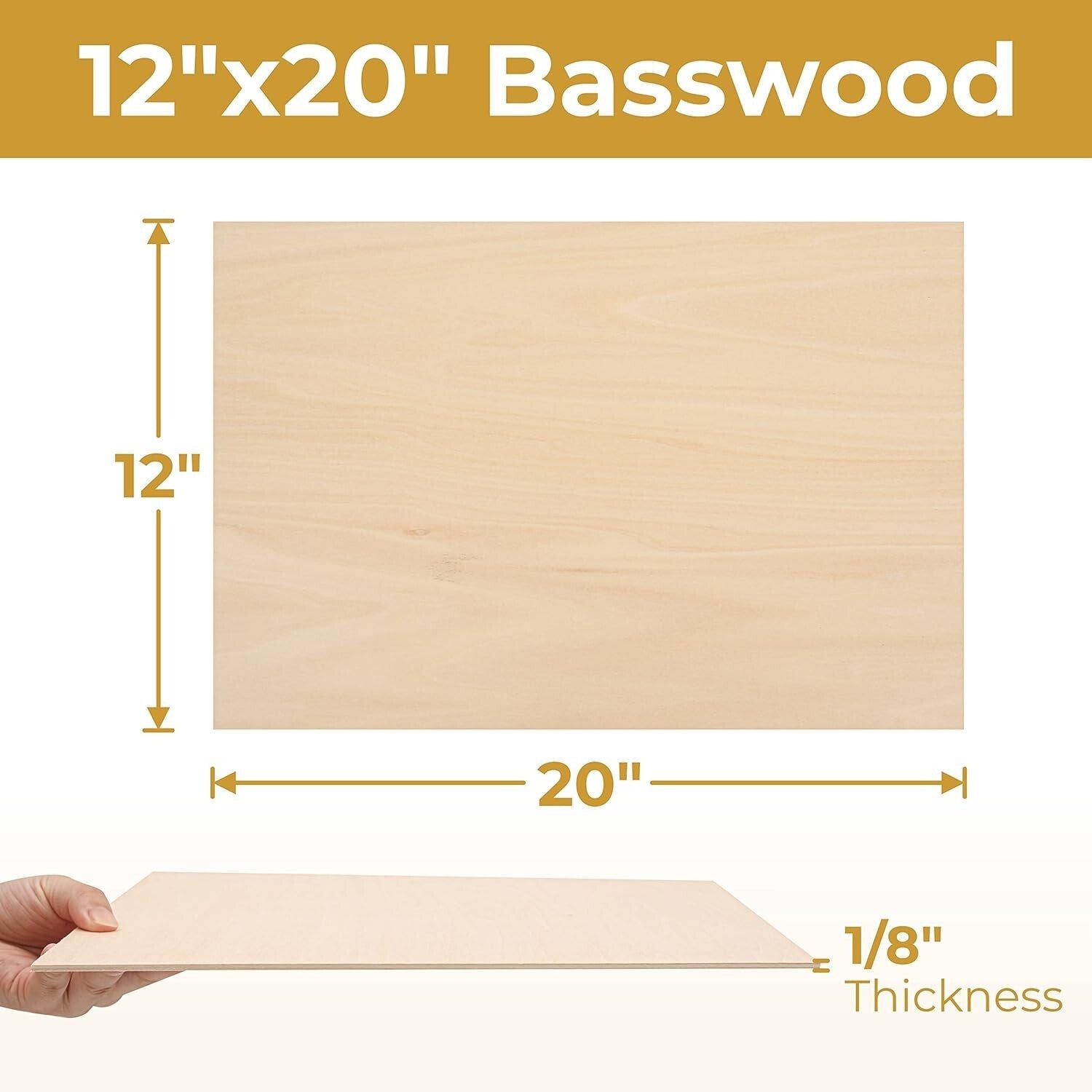 24-Pack 12"x20" Unfinished Basswood Sheets Perfect for DIY Crafts and Models