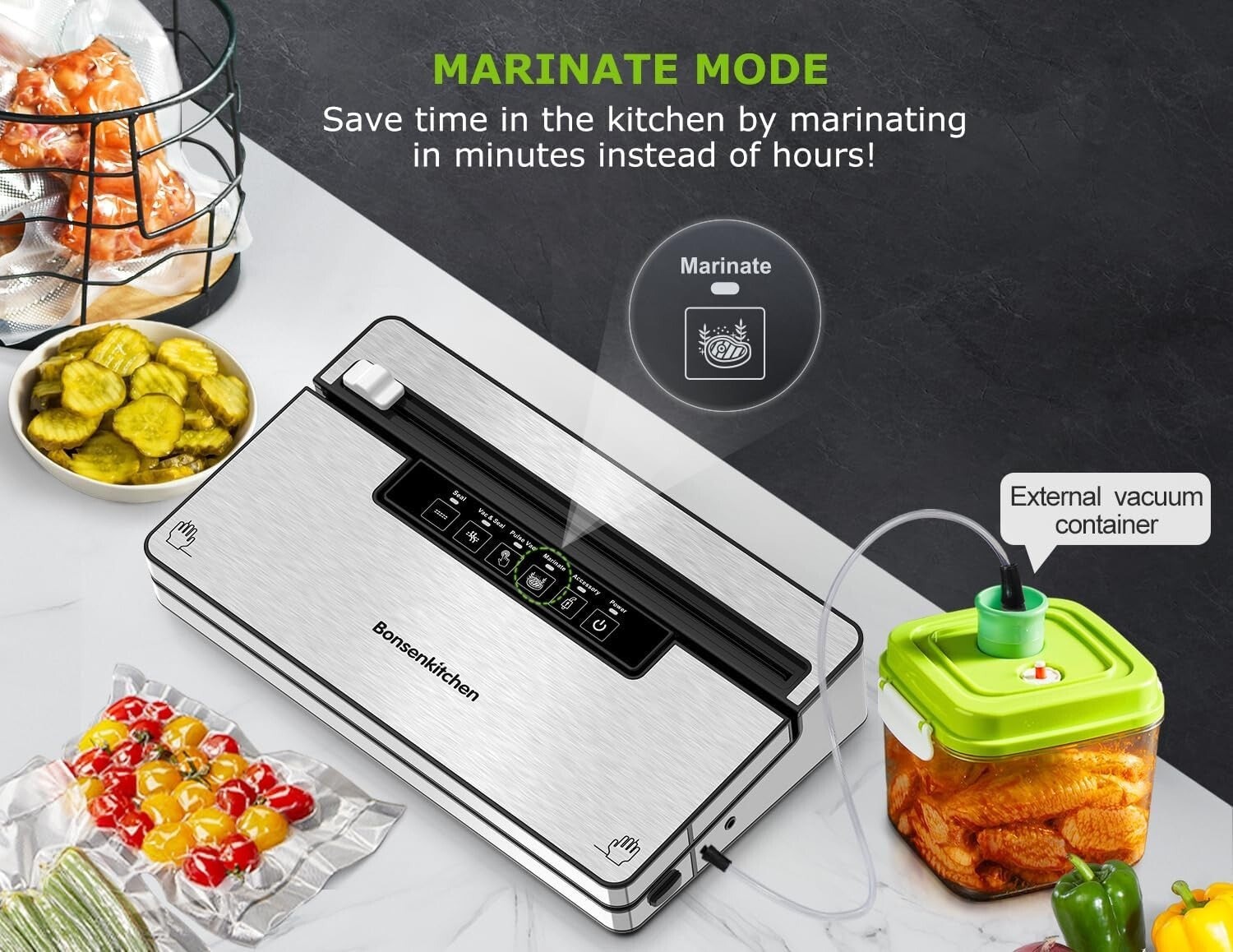 5-in-1 Food Vacuum Sealer Machine with Built-In Cutter & Sustainable Design