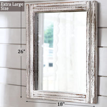 Load image into Gallery viewer, Elegant Large Rustic Wood Mirror - Versatile 26''x18'' Dressing Room Accessory