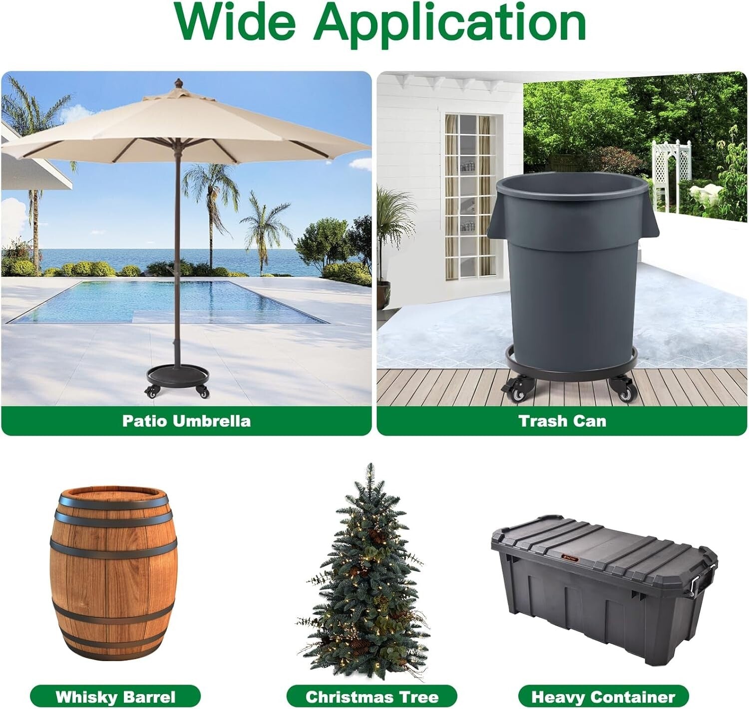 14-Inch Rolling Plant Stand with Lockable Casters - Indoor & Outdoor Mobility