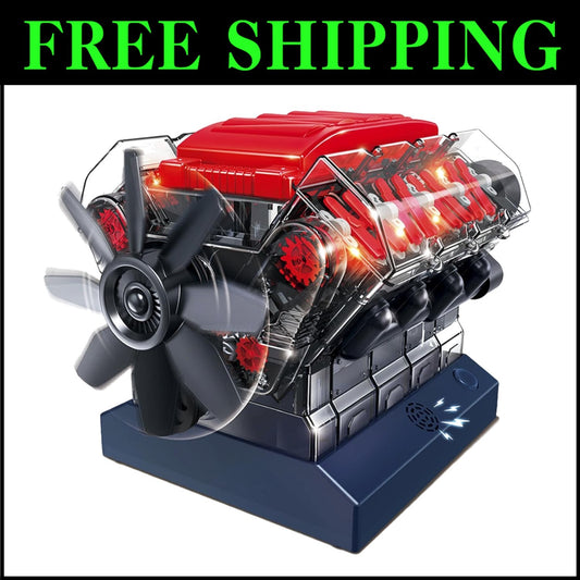 Interactive V8 Engine Model Kit with Realistic Sounds - Perfect STEM Challenge