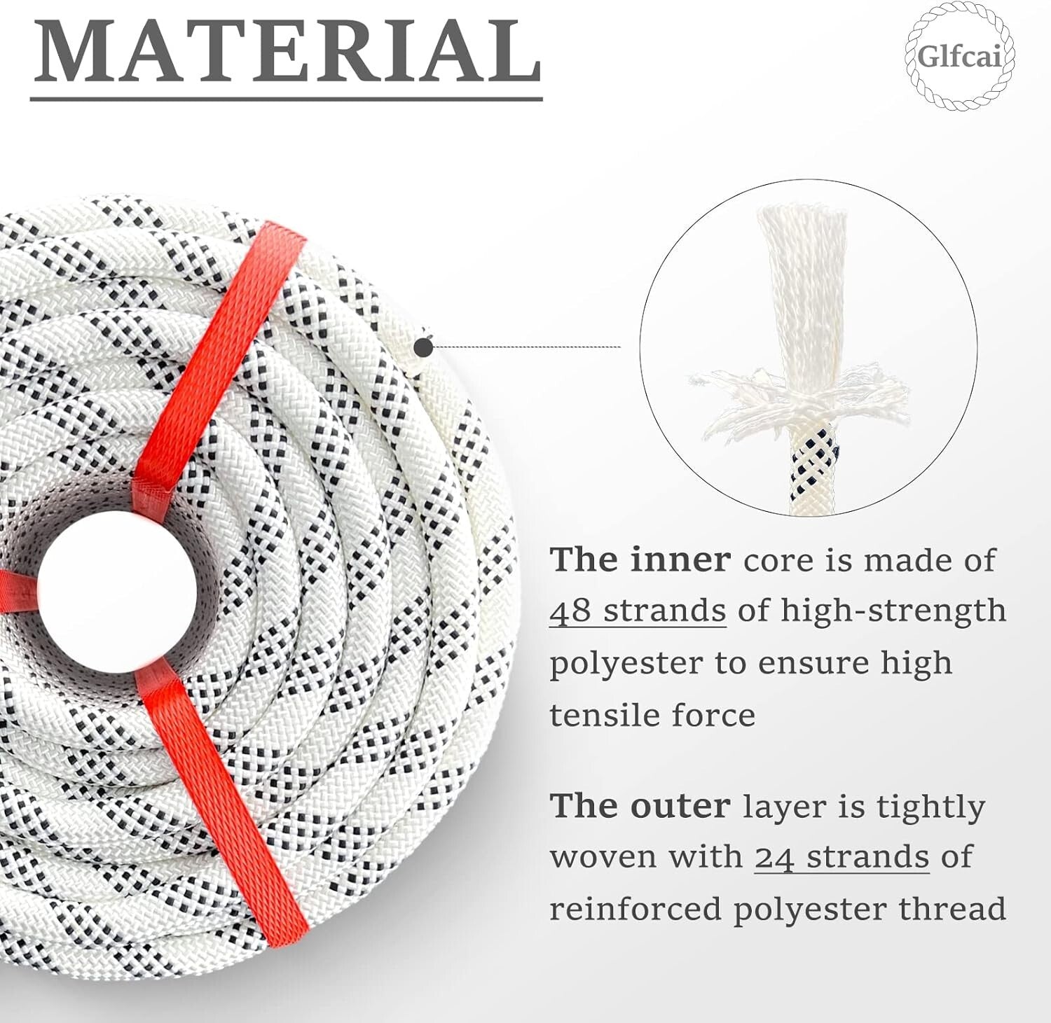 Durable 150 Ft Climbing Rope 1/2 in - 9000 lbs Strength for Outdoor Adventures