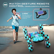 Load image into Gallery viewer, Remote Control 8-Wheel Stunt Car with Gesture Control &amp; Lights for Kids