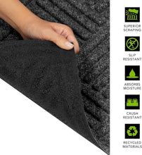 Load image into Gallery viewer, Stylish 3x5 Charcoal Doormat with Needle Punched Weave - Ideal for Entryways