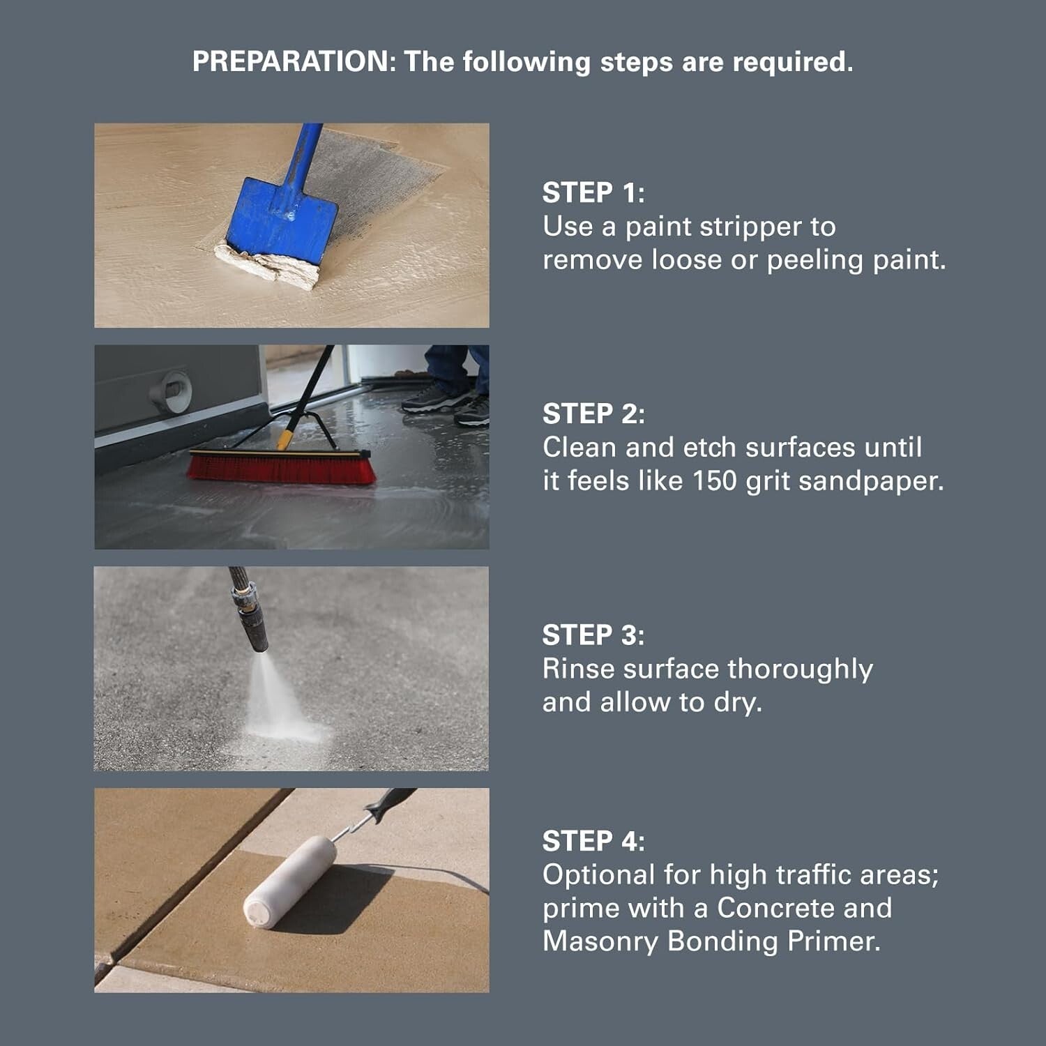 Durable 1-Gallon Epoxy & Acrylic Garage Floor Paint - Slate Gray Satin Finish